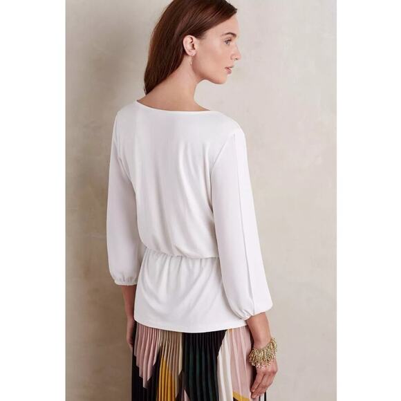 Anthropologie Deletta Alee Ruffled Blouse Ivory Size XS. NEW - Picture 2 of 11